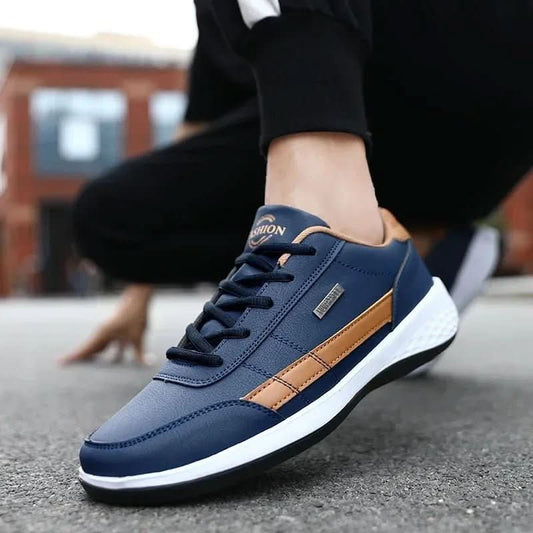 The Southern Atelier - Faux Leather Trainers with Cushioned Insole and Slip-Resistant Outsole for Everyday Wear - The Southern AtelierSKU_1784316722536_53