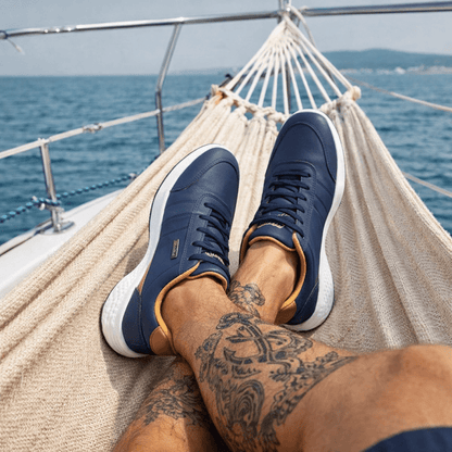 The Southern Atelier - Faux Leather Trainers with Cushioned Insole and Slip-Resistant Outsole for Everyday Wear - The Southern AtelierSKU_1784316722536_53