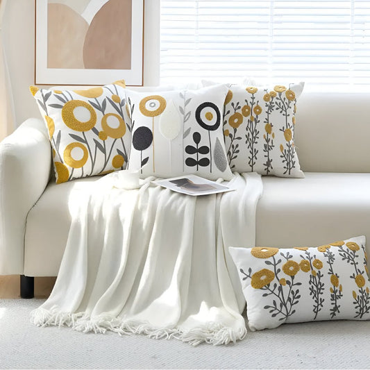 The Southern Atelier – Floral Embroidered Cushion Cover - The Southern AtelierSKU_1755202315892_447