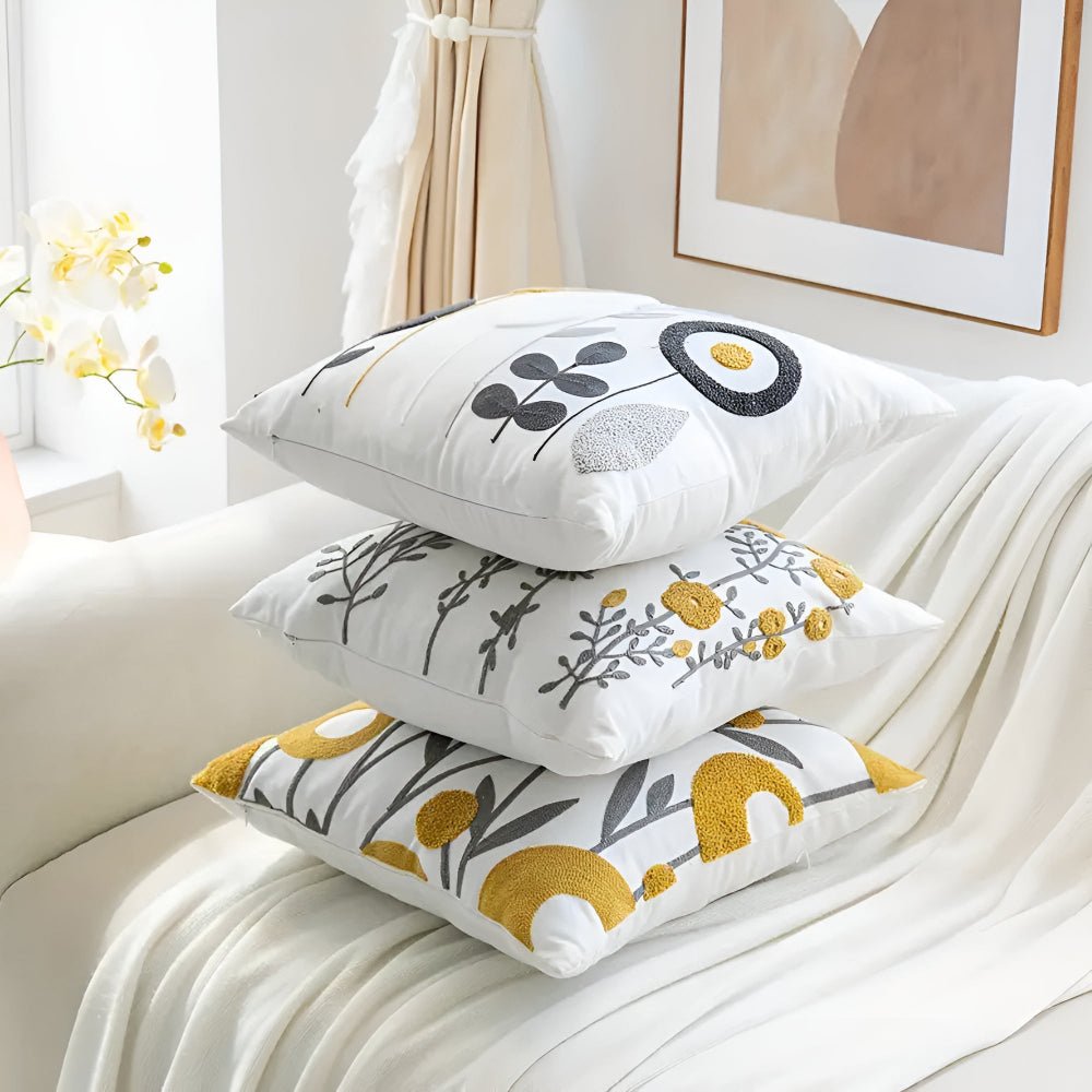 The Southern Atelier – Floral Embroidered Cushion Cover - The Southern AtelierSKU_1755202315892_659