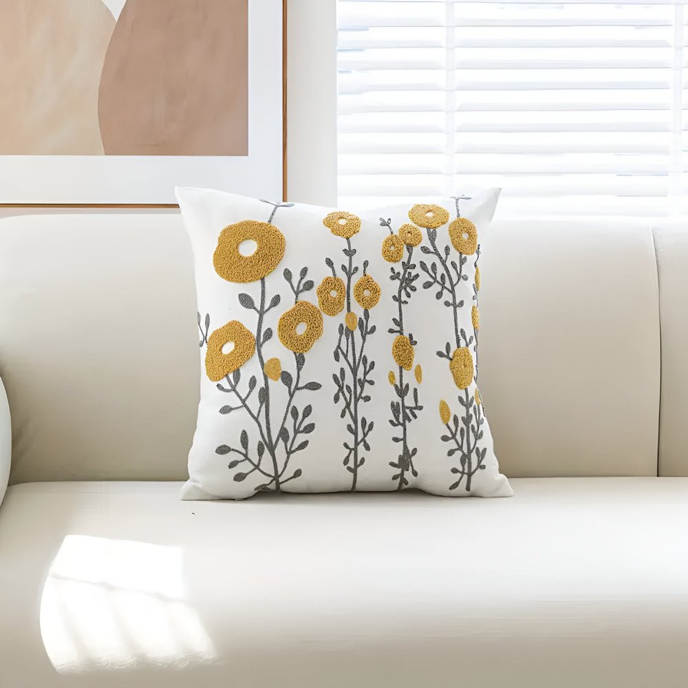 The Southern Atelier – Floral Embroidered Cushion Cover - The Southern AtelierSKU_1755202315892_727