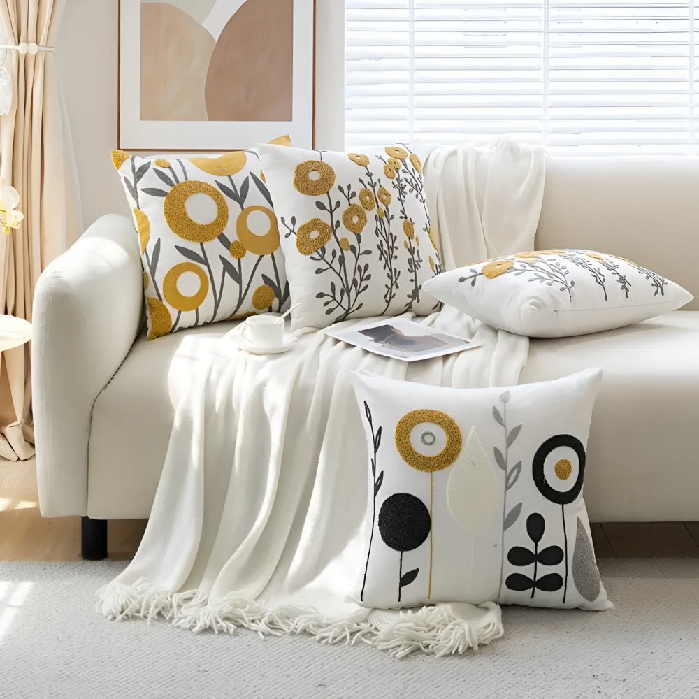 The Southern Atelier – Floral Embroidered Cushion Cover - The Southern AtelierSKU_1755202315892_727