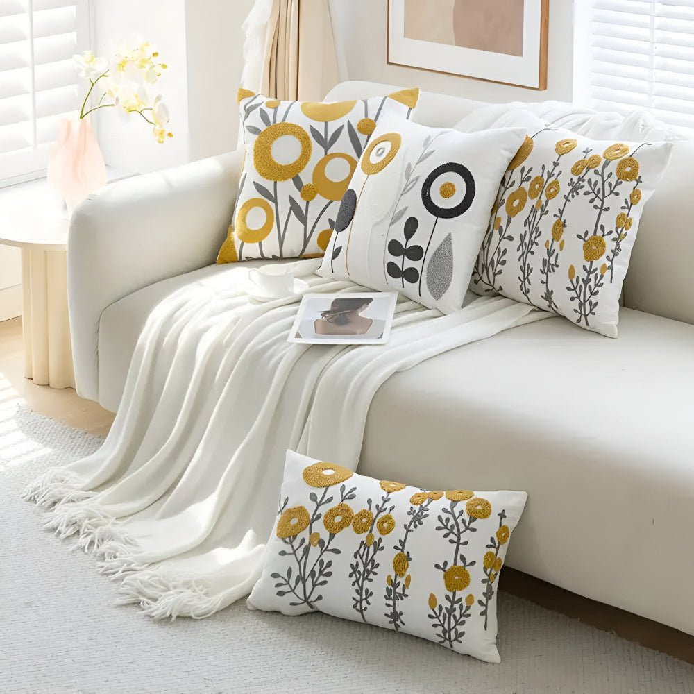 The Southern Atelier – Floral Embroidered Cushion Cover - The Southern AtelierSKU_1755202315892_727