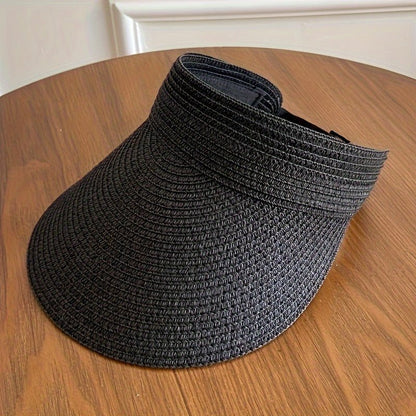 The Southern Atelier - Foldable Wide Brim Women's Sun Visor in Breathable Straw-Look for Sun Protection on the Go - The Southern AtelierSKU_1786566229358_120