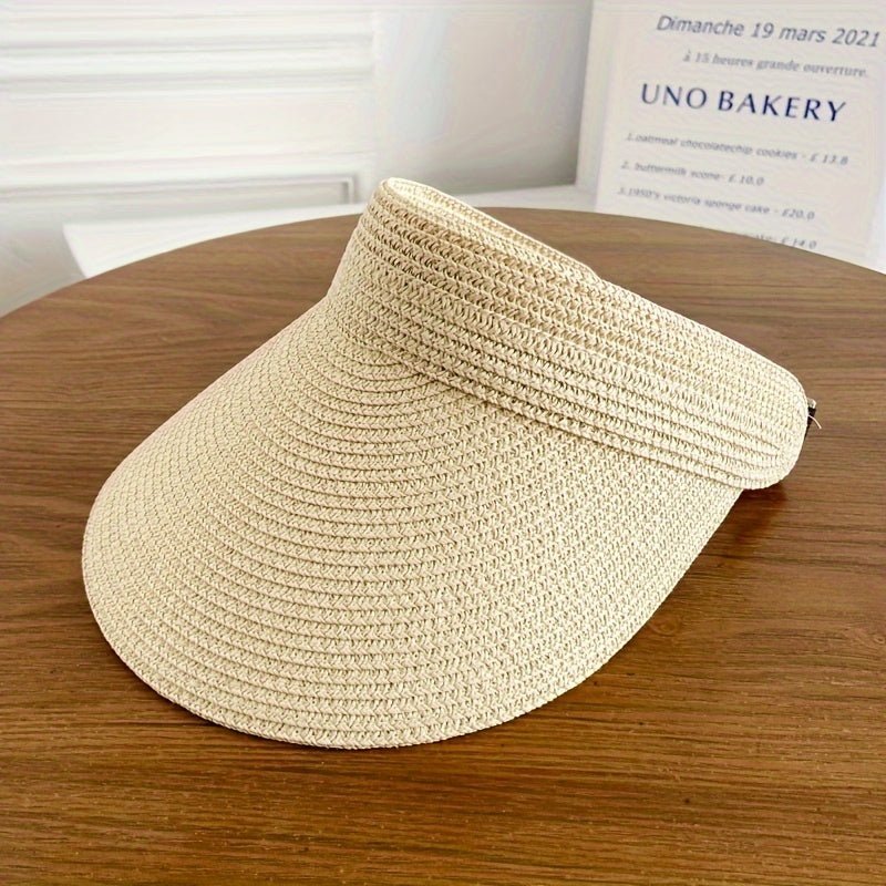 The Southern Atelier - Foldable Wide Brim Women's Sun Visor in Breathable Straw-Look for Sun Protection on the Go - The Southern AtelierSKU_1786566229358_340