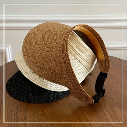 The Southern Atelier - Foldable Wide Brim Women's Sun Visor in Breathable Straw-Look for Sun Protection on the Go - The Southern AtelierSKU_1786566229358_611