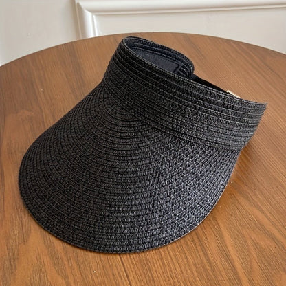 The Southern Atelier - Foldable Wide Brim Women's Sun Visor in Breathable Straw-Look for Sun Protection on the Go - The Southern AtelierSKU_1786566229358_611