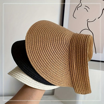 The Southern Atelier - Foldable Wide Brim Women's Sun Visor in Breathable Straw-Look for Sun Protection on the Go - The Southern AtelierSKU_1786566229358_611