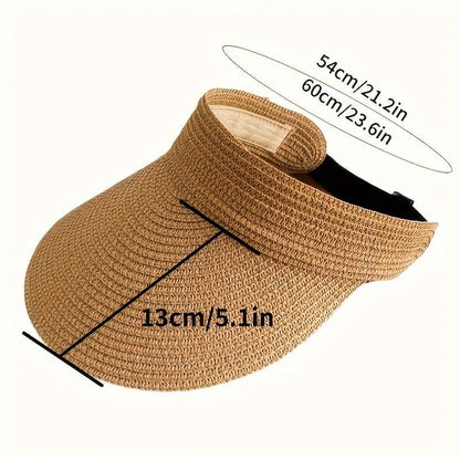 The Southern Atelier - Foldable Wide Brim Women's Sun Visor in Breathable Straw-Look for Sun Protection on the Go - The Southern AtelierSKU_1786566229358_611