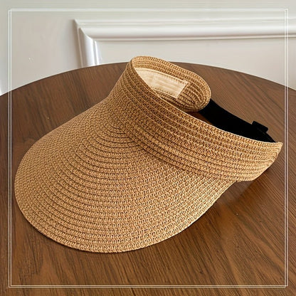 The Southern Atelier - Foldable Wide Brim Women's Sun Visor in Breathable Straw-Look for Sun Protection on the Go - The Southern AtelierSKU_1786566229358_611