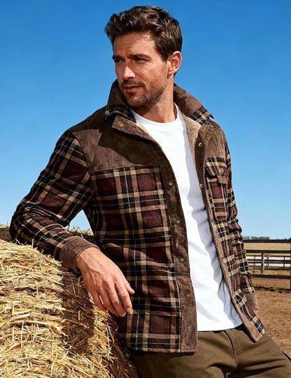 The Southern Atelier - Hampshire Plaid Shirt Jacket with Fleece Lining and Abrasion - Resistant Coating for Outdoor Wear - The Southern AtelierSKU_1778870154508_376