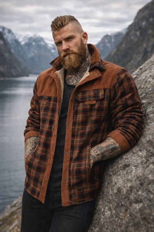 The Southern Atelier - Hampshire Plaid Shirt Jacket with Fleece Lining and Abrasion - Resistant Coating for Outdoor Wear - The Southern AtelierSKU_1778870154508_376