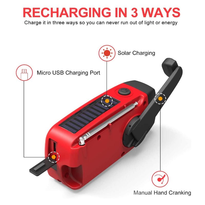 The Southern Atelier - Hand Crank and Solar Emergency Radio with LED Flashlight and Phone Charger for Power Outages - The Southern AtelierSKU_1786566409034_226