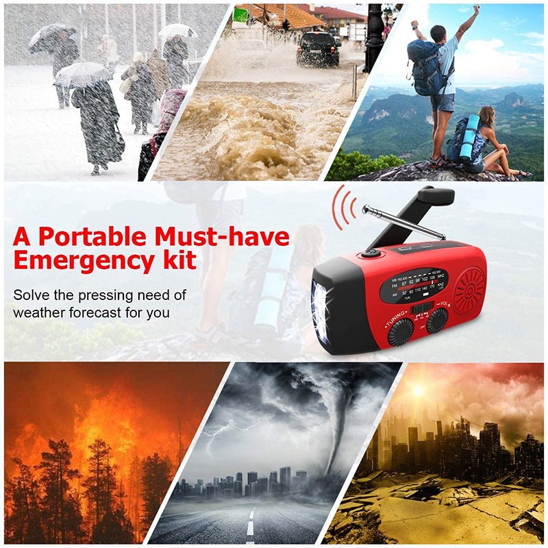 The Southern Atelier - Hand Crank and Solar Emergency Radio with LED Flashlight and Phone Charger for Power Outages - The Southern AtelierSKU_1786566409034_226