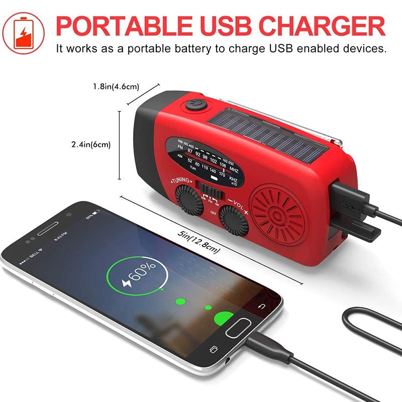 The Southern Atelier - Hand Crank and Solar Emergency Radio with LED Flashlight and Phone Charger for Power Outages - The Southern AtelierSKU_1786566409034_226