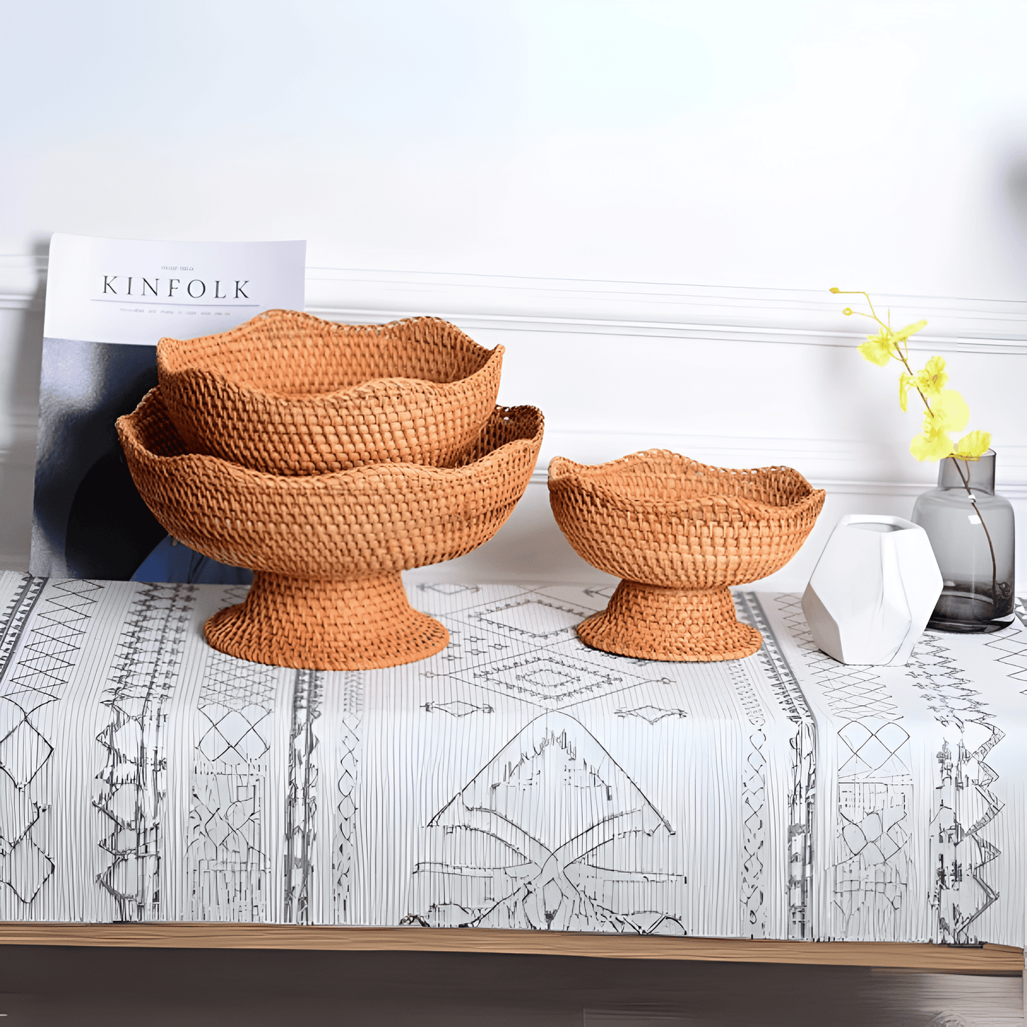 The Southern Atelier – Handwoven Rattan Fruit Basket - The Southern AtelierSKU_1754935927577_201