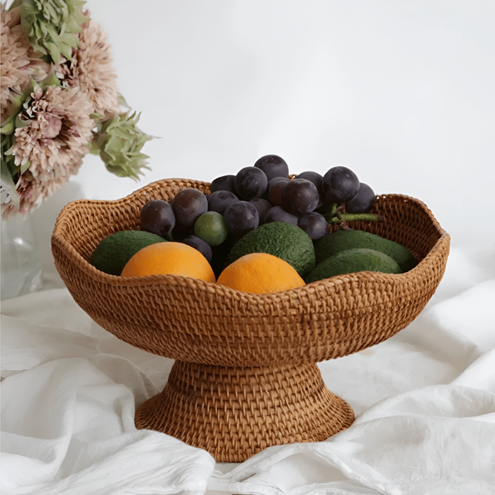 The Southern Atelier – Handwoven Rattan Fruit Basket - The Southern AtelierSKU_1754935927577_622
