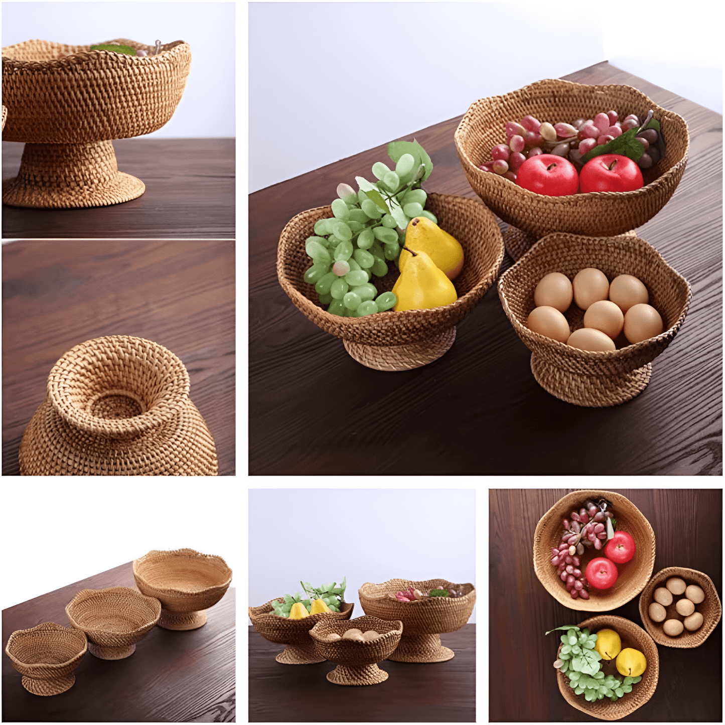The Southern Atelier – Handwoven Rattan Fruit Basket - The Southern AtelierSKU_1754935927577_622