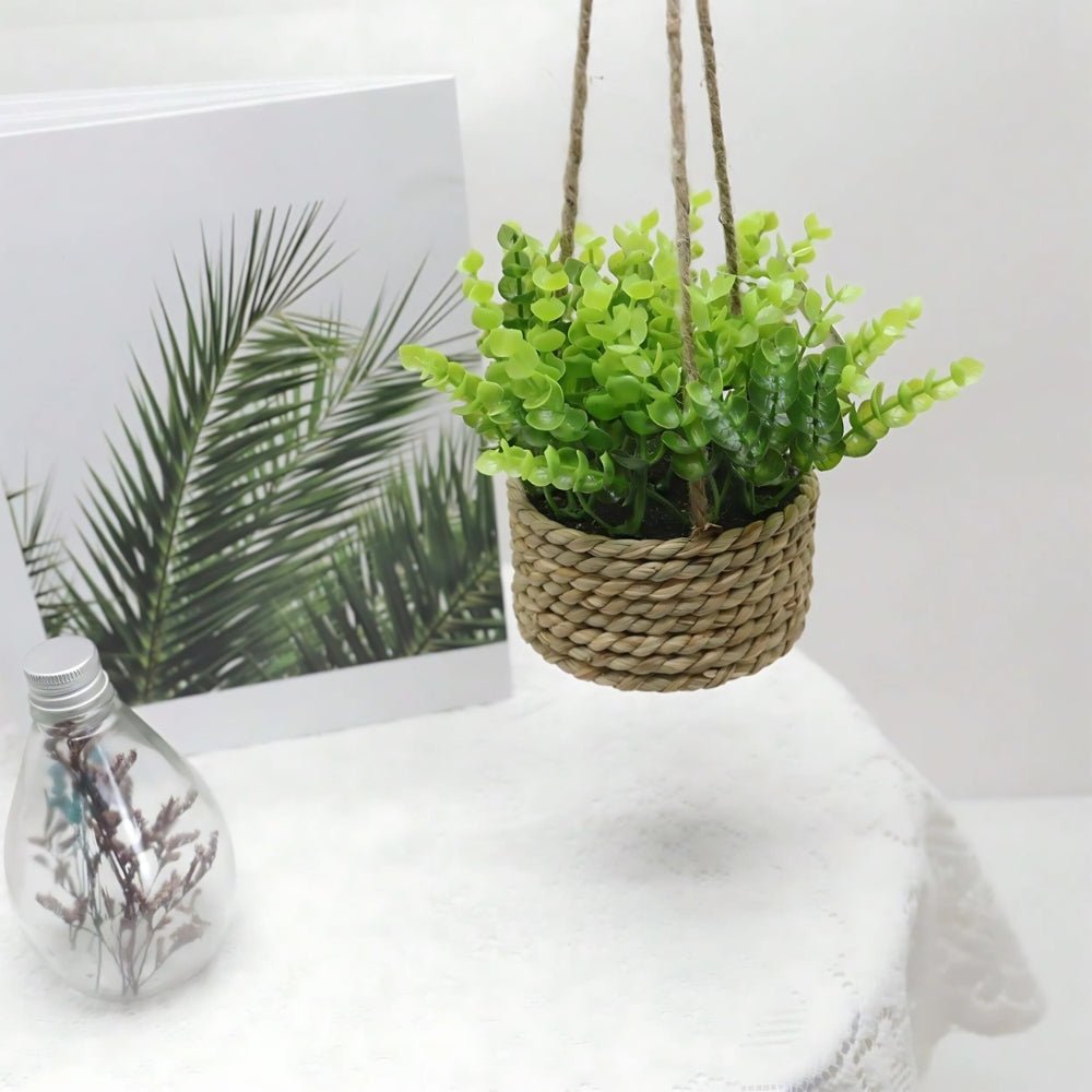 The Southern Atelier – Hanging Faux Plant in Woven Basket - The Southern AtelierSKU_1755202308713_372