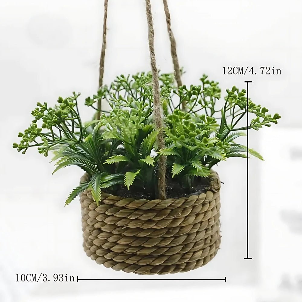 The Southern Atelier – Hanging Faux Plant in Woven Basket - The Southern AtelierSKU_1755202308713_372