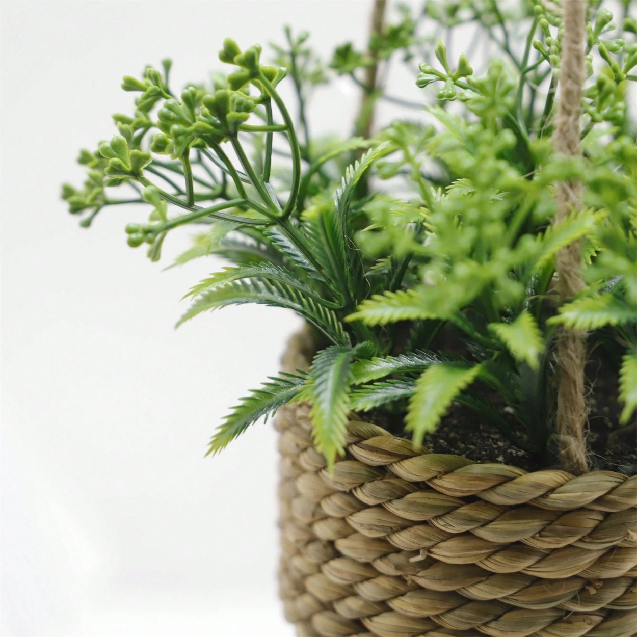 The Southern Atelier – Hanging Faux Plant in Woven Basket - The Southern AtelierSKU_1755202308713_372
