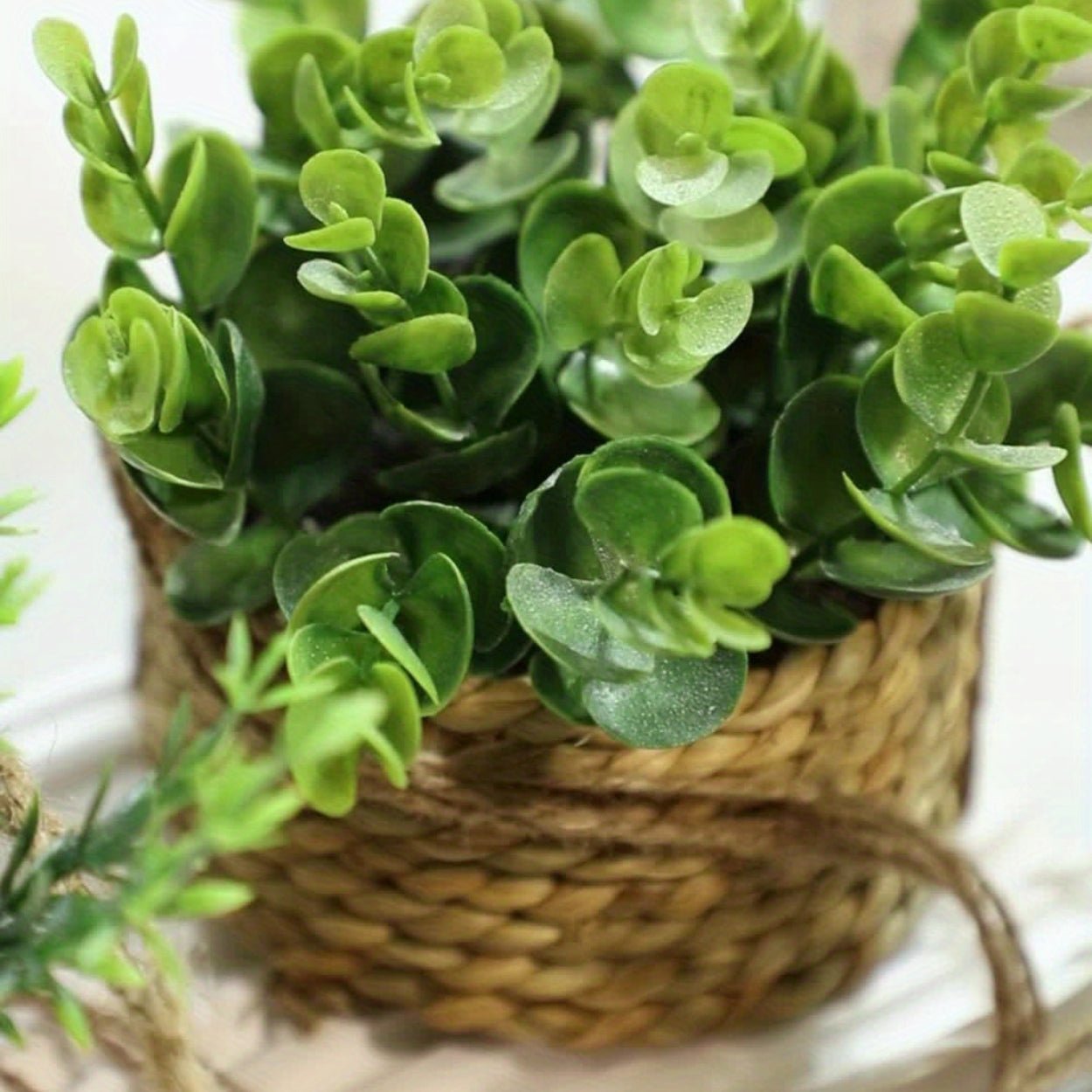 The Southern Atelier – Hanging Faux Plant in Woven Basket - The Southern AtelierSKU_1755202308713_381