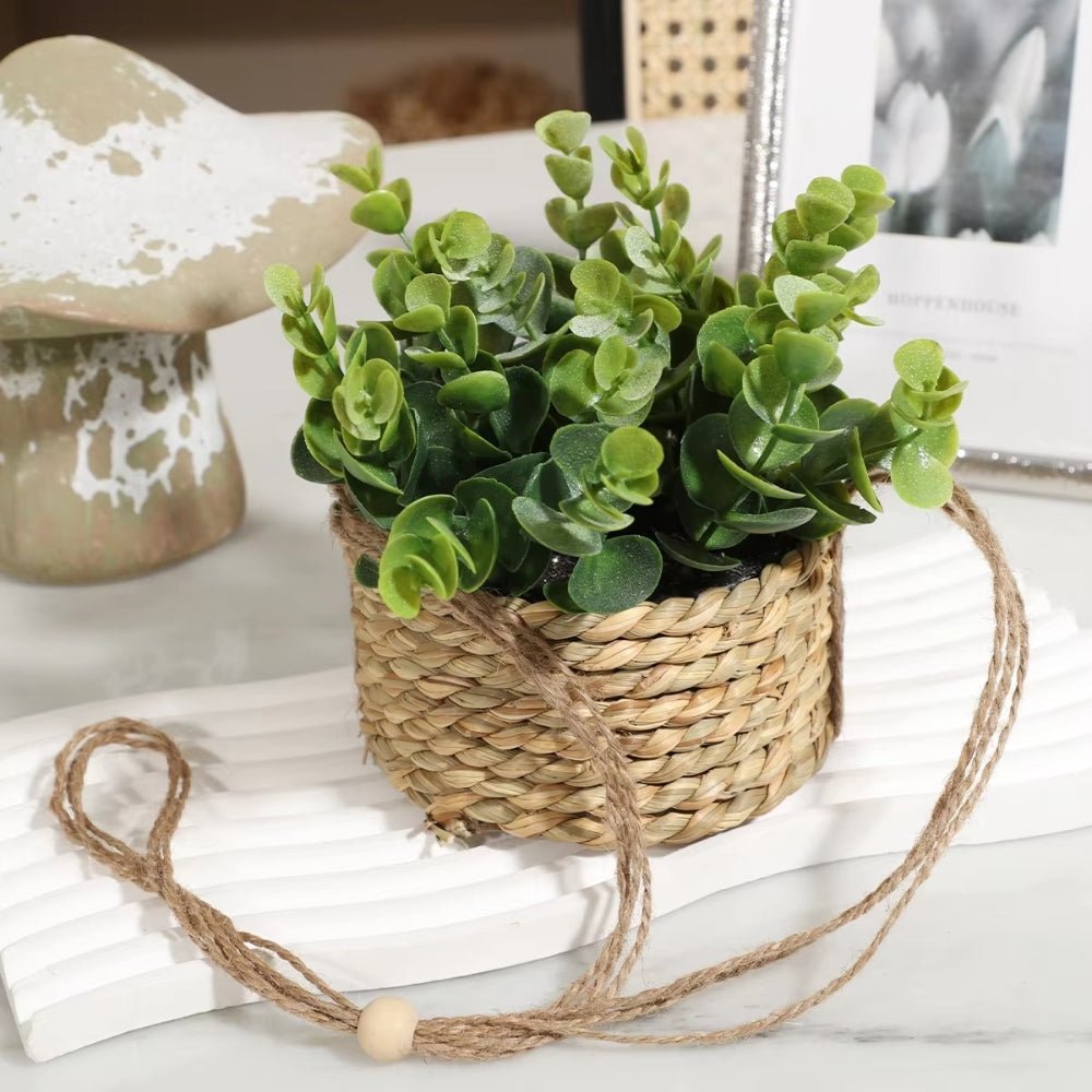 The Southern Atelier – Hanging Faux Plant in Woven Basket - The Southern AtelierSKU_1755202308713_381