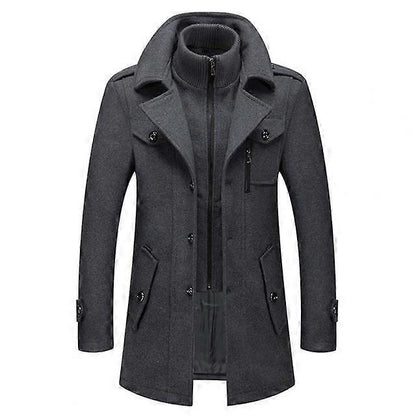 The Southern Atelier - Harvard Wool - Blend Trench Coat with Removable Liner and Inner Zip Collar for All - Weather Wear - The Southern AtelierSKU_1778870117640_875