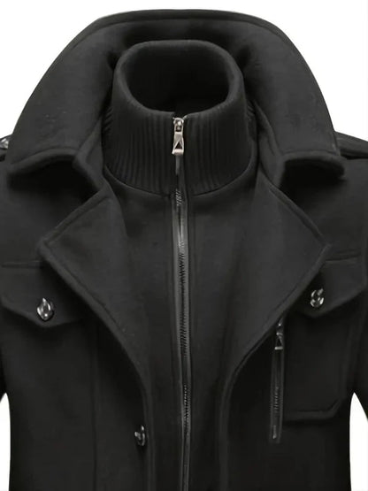 The Southern Atelier - Harvard Wool - Blend Trench Coat with Removable Liner and Inner Zip Collar for All - Weather Wear - The Southern AtelierSKU_1778870117640_902