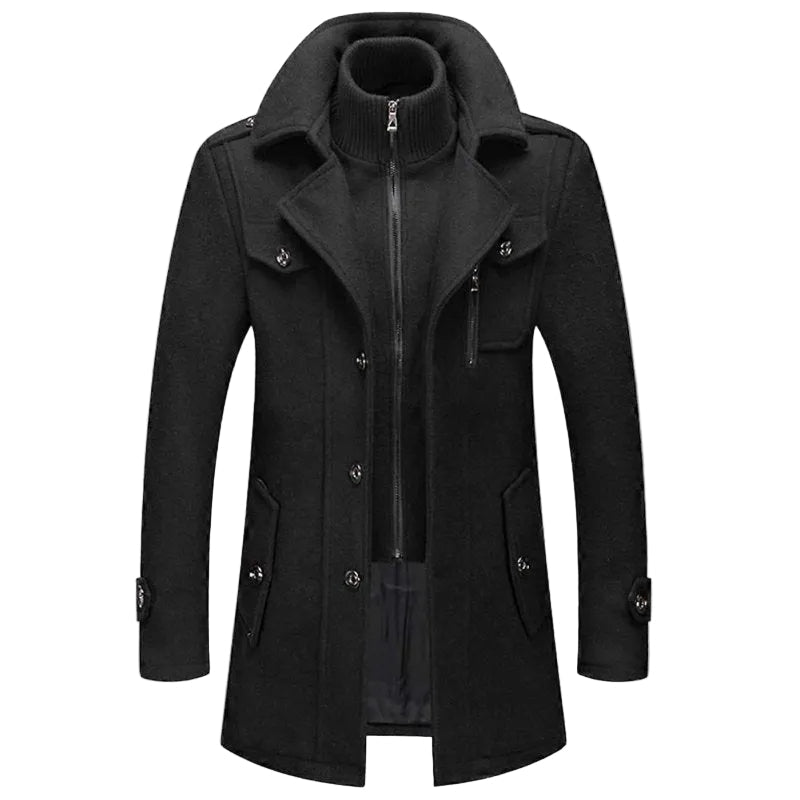 The Southern Atelier - Harvard Wool - Blend Trench Coat with Removable Liner and Inner Zip Collar for All - Weather Wear - The Southern AtelierSKU_1778870117640_902