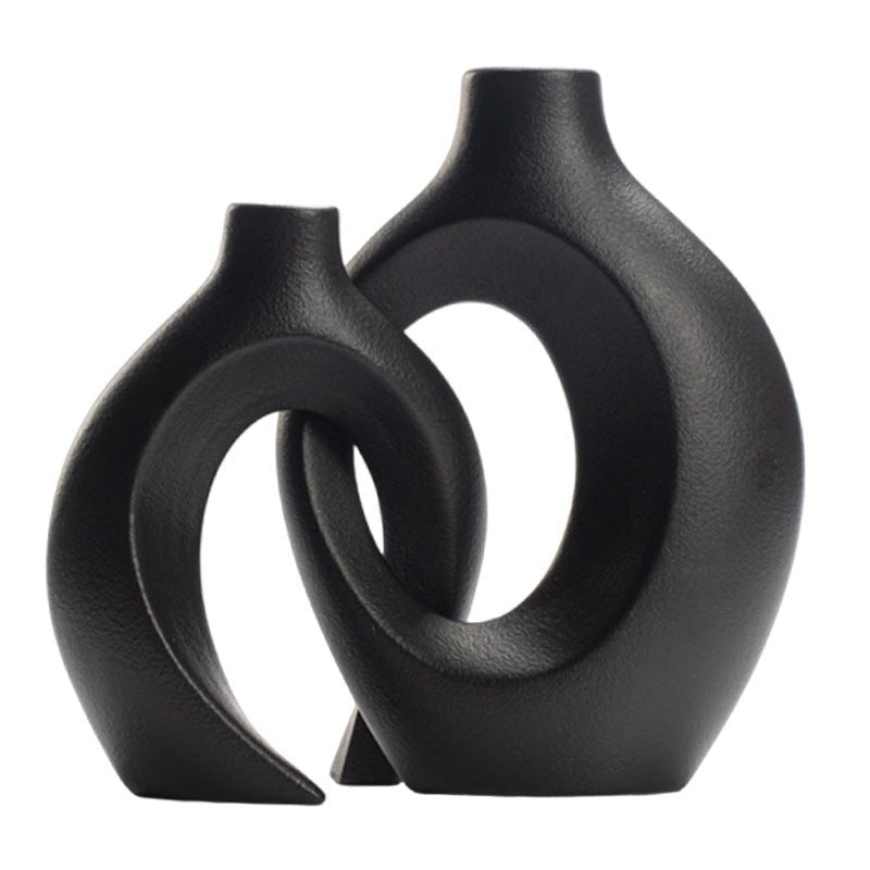 The Southern Atelier – Hollow Ceramic Vase Pair - The Southern AtelierSKU_1757600767112_580