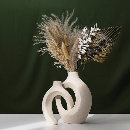 The Southern Atelier – Hollow Ceramic Vase Pair - The Southern AtelierSKU_1757600767112_904