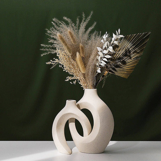 The Southern Atelier – Hollow Ceramic Vase Pair - The Southern AtelierSKU_1757600767112_904