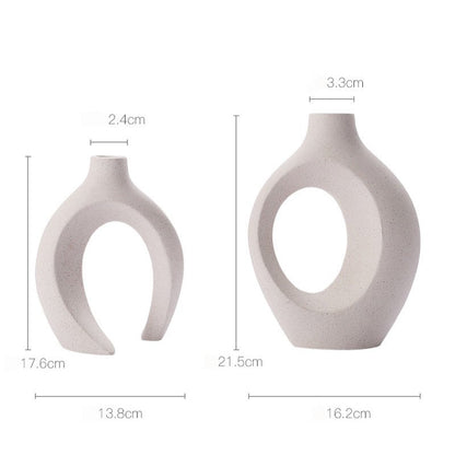 The Southern Atelier – Hollow Ceramic Vase Pair - The Southern AtelierSKU_1757600767112_904