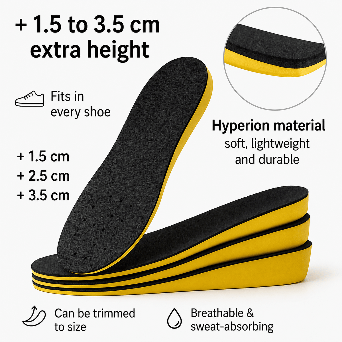 The Southern Atelier - Invisible Adjustable Height-Lift Silicone Insoles for All-Day Comfort in Most Shoes - The Southern AtelierSKU_1786565941157_784