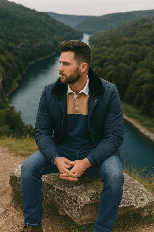 The Southern Atelier - Liddesdale Tailored Quilted Men's Jacket with Removable Faux Fur Collar - The Southern AtelierSKU_1778870112218_865