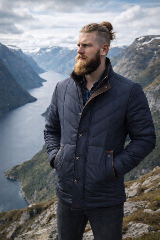 The Southern Atelier - Liddesdale Tailored Quilted Men's Jacket with Removable Faux Fur Collar - The Southern AtelierSKU_1778870112218_865