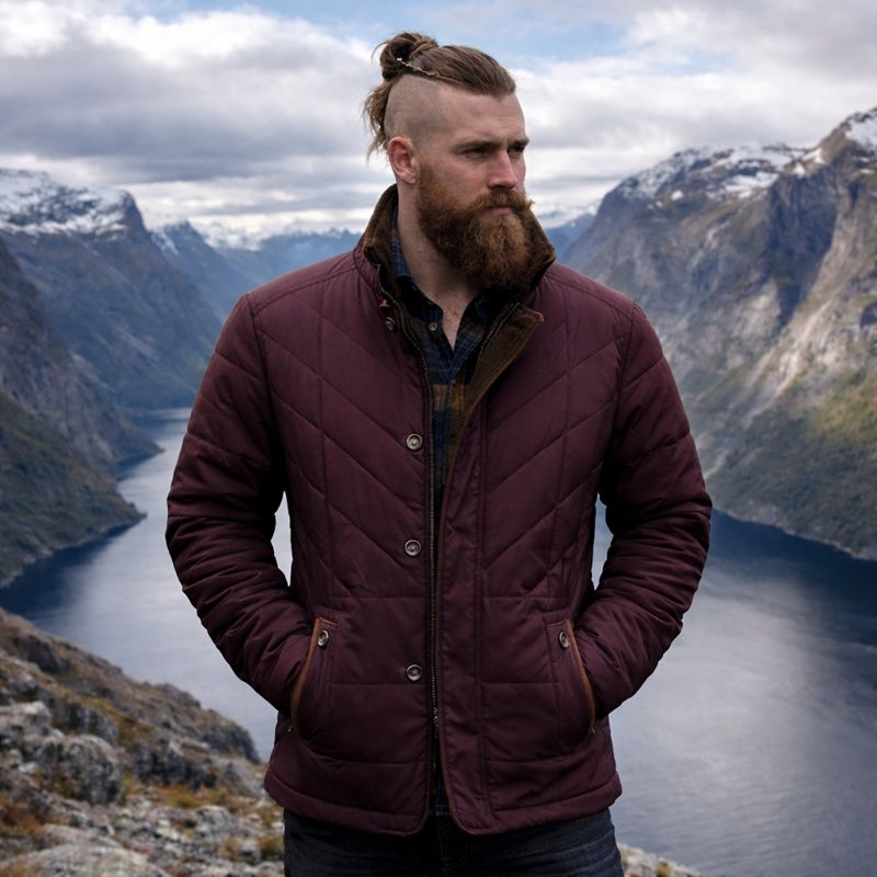 The Southern Atelier - Liddesdale Tailored Quilted Men's Jacket with Removable Faux Fur Collar - The Southern AtelierSKU_1778870112218_865