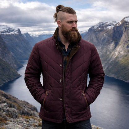 The Southern Atelier - Liddesdale Tailored Quilted Men's Jacket with Removable Faux Fur Collar - The Southern AtelierSKU_1778870112218_865