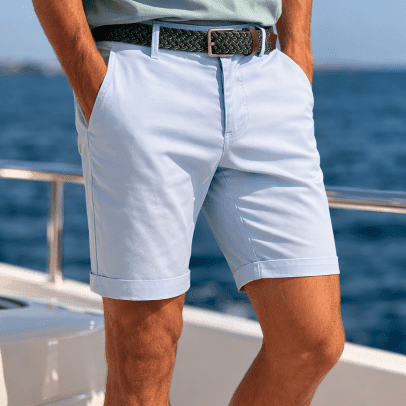 The Southern Atelier - Lima Chino Shorts in Stretch Cotton Blend for Summer Comfort - The Southern AtelierSKU_1784316909860_787