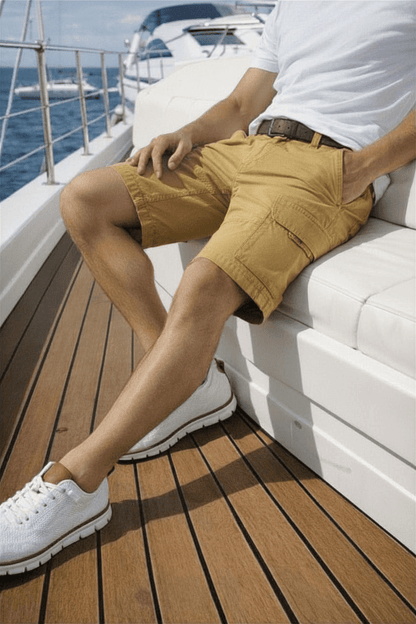 The Southern Atelier - Lorax Cotton - Blend Cargo Shorts with Cargo Pockets, Adjustable Hem, Relaxed Fit - The Southern AtelierSKU_1778870136998_12