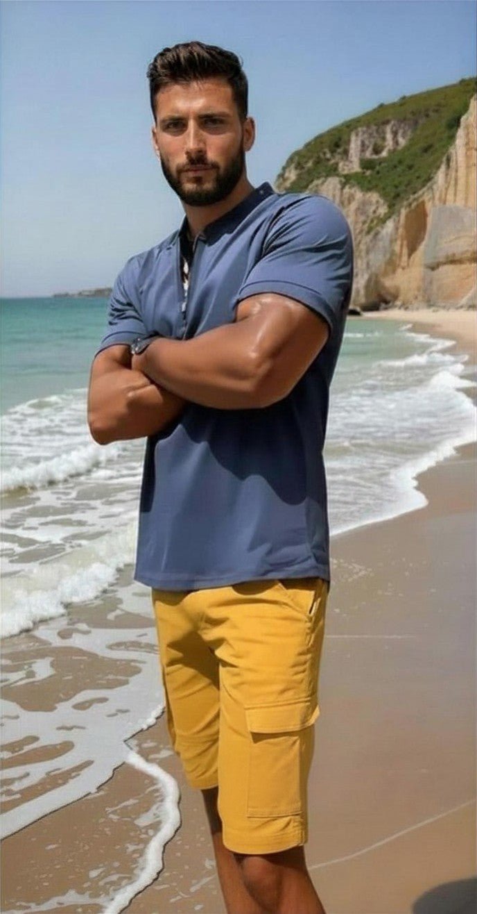 The Southern Atelier - Lorax Cotton - Blend Cargo Shorts with Cargo Pockets, Adjustable Hem, Relaxed Fit - The Southern AtelierSKU_1778870136998_12