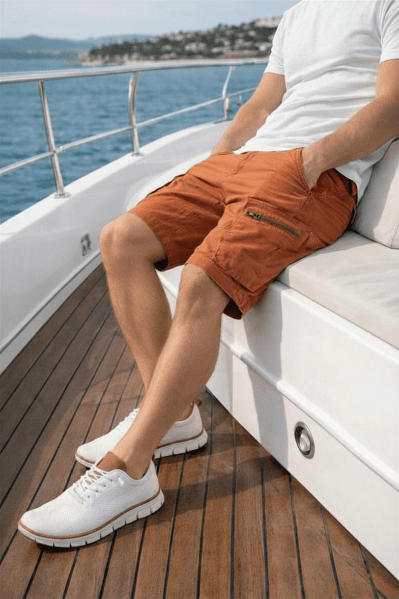The Southern Atelier - Lorax Cotton - Blend Cargo Shorts with Cargo Pockets, Adjustable Hem, Relaxed Fit - The Southern AtelierSKU_1778870136998_12
