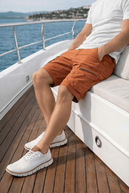 The Southern Atelier - Lorax Cotton - Blend Cargo Shorts with Cargo Pockets, Adjustable Hem, Relaxed Fit - The Southern AtelierSKU_1778870136998_12