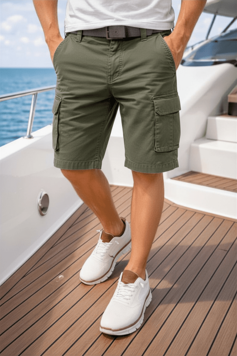 The Southern Atelier - Lorax Cotton - Blend Cargo Shorts with Cargo Pockets, Adjustable Hem, Relaxed Fit - The Southern AtelierSKU_1778870136998_12