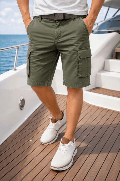 The Southern Atelier - Lorax Cotton - Blend Cargo Shorts with Cargo Pockets, Adjustable Hem, Relaxed Fit - The Southern AtelierSKU_1778870136998_12