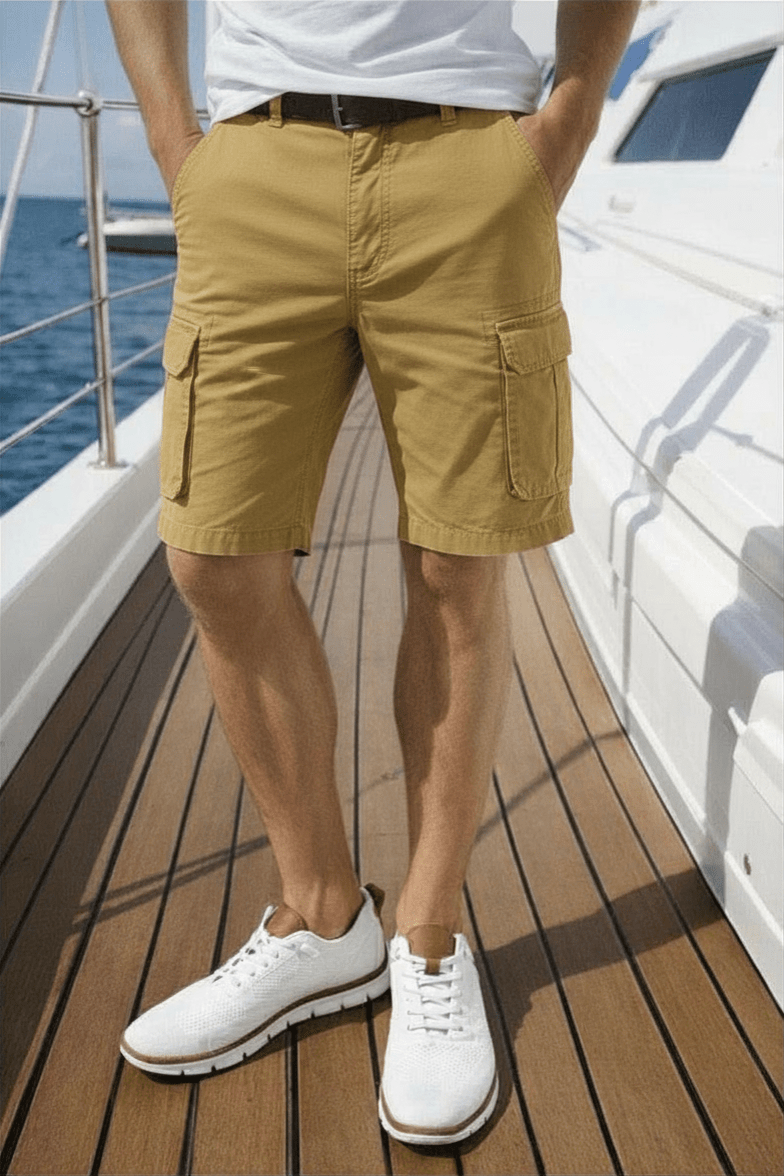 The Southern Atelier - Lorax Cotton - Blend Cargo Shorts with Cargo Pockets, Adjustable Hem, Relaxed Fit - The Southern AtelierSKU_1778870136998_12
