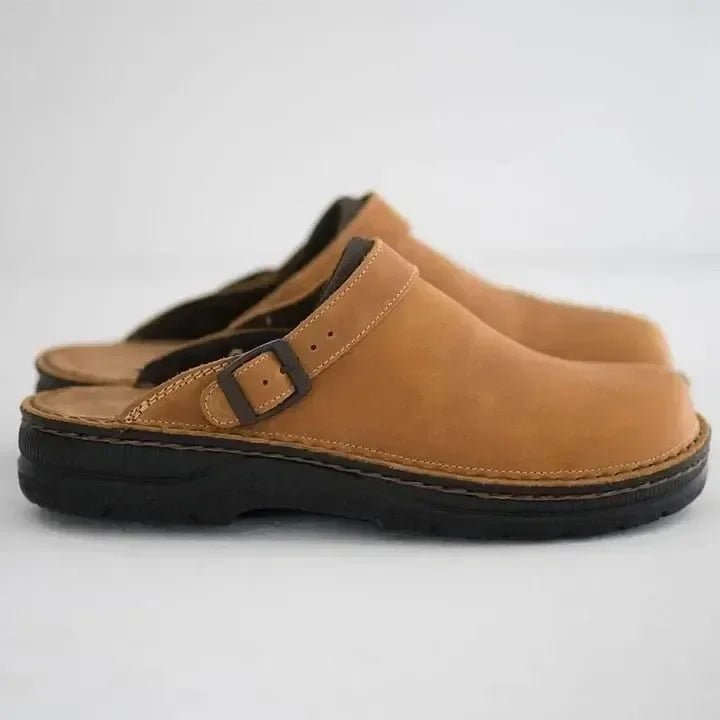 The Southern Atelier - Lorenzo Men's Orthopaedic Leather Slippers with Arch Support and Non-Slip Rubber Sole - The Southern AtelierSKU_1786566098553_296