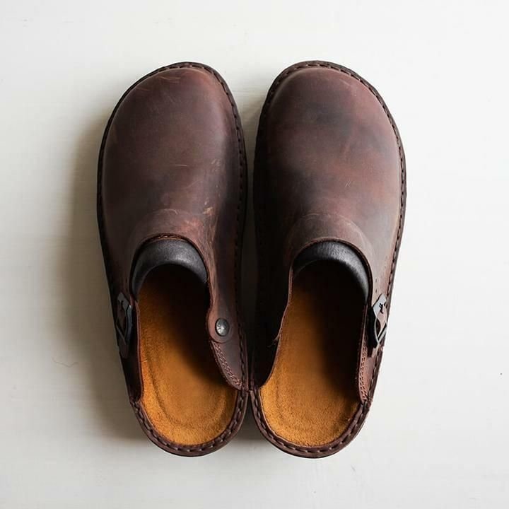 The Southern Atelier - Lorenzo Men's Orthopaedic Leather Slippers with Arch Support and Non-Slip Rubber Sole - The Southern AtelierSKU_1786566098553_831