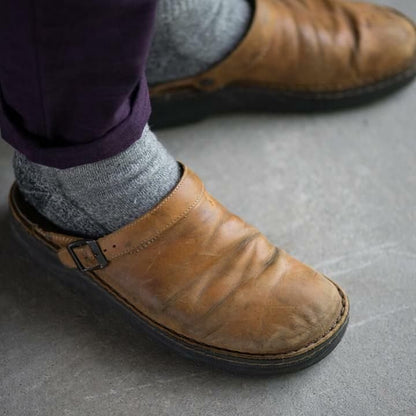 The Southern Atelier - Lorenzo Men's Orthopaedic Leather Slippers with Arch Support and Non-Slip Rubber Sole - The Southern AtelierSKU_1786566098553_831